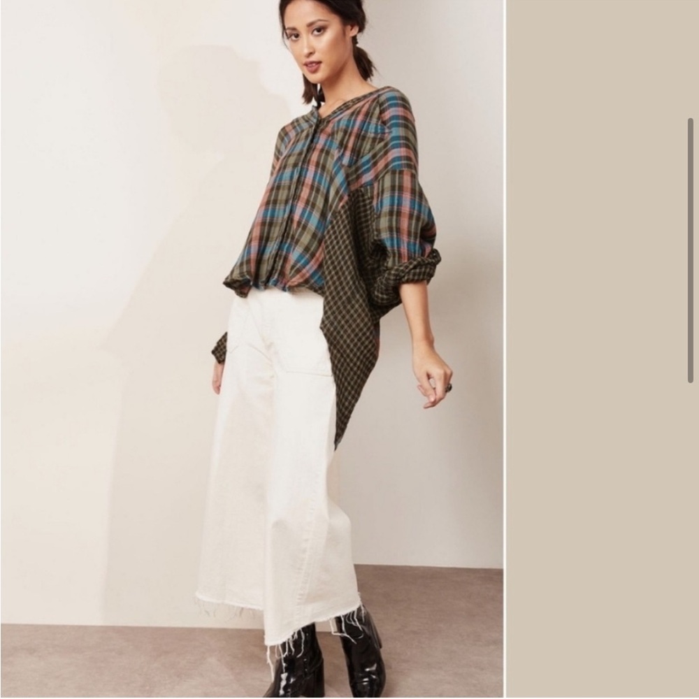 Free People One Of The Guys Plaid Shirt Size XS - Picture 3 of 8